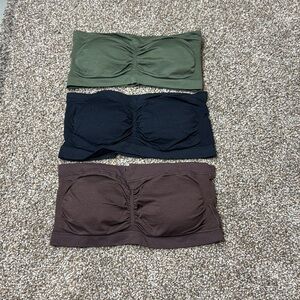 Set of Three Seamless Bandeau Bras. One Size Regular. NWT.